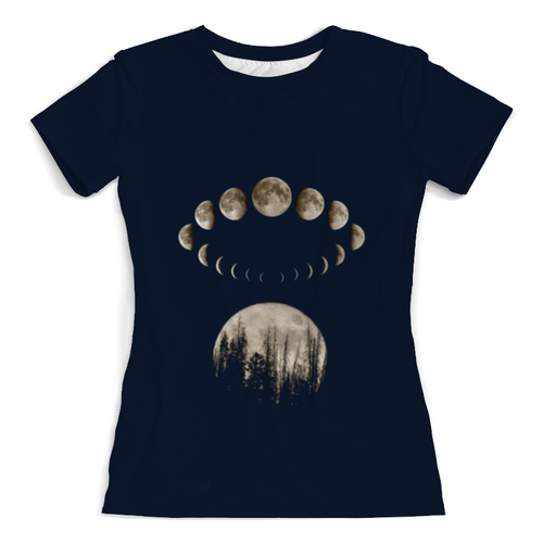 Заказать женскую футболку в Москве. Футболка с полной запечаткой (женская) Тёмная сторона Луны 1 от hagehog - готовые дизайны и нанесение принтов.