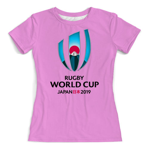 Заказать женскую футболку в Москве. Футболка с полной запечаткой (женская) Кубок Мира по регби в Японии от rugby - готовые дизайны и нанесение принтов.