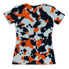 Заказать женскую футболку в Москве. Футболка с полной запечаткой (женская) CS GO: Asiimov camouflage от THE_NISE  - готовые дизайны и нанесение принтов.