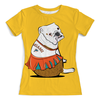 Заказать женскую футболку в Москве. Футболка с полной запечаткой (женская) Собачка на отдыхе (1) от ПРИНТЫ ПЕЧАТЬ  - готовые дизайны и нанесение принтов.