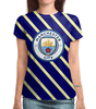 Заказать женскую футболку в Москве. Футболка с полной запечаткой (женская) Манчестер Сити от THE_NISE  - готовые дизайны и нанесение принтов.