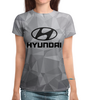 Заказать женскую футболку в Москве. Футболка с полной запечаткой (женская) Hyundai от THE_NISE  - готовые дизайны и нанесение принтов.