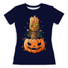 Заказать женскую футболку в Москве. Футболка с полной запечаткой (женская) Halloween           от T-shirt print  - готовые дизайны и нанесение принтов.