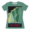 Заказать женскую футболку в Москве. Футболка с полной запечаткой (женская) Аляска от acidhouses - готовые дизайны и нанесение принтов.