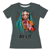 Заказать женскую футболку в Москве. Футболка с полной запечаткой (женская) Билли Айлиш от T-shirt print  - готовые дизайны и нанесение принтов.