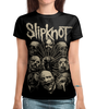 Заказать женскую футболку в Москве. Футболка с полной запечаткой (женская) Slipknot от geekbox - готовые дизайны и нанесение принтов.