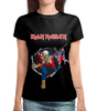 Заказать женскую футболку в Москве. Футболка с полной запечаткой (женская) Iron Maiden от ПРИНТЫ ПЕЧАТЬ  - готовые дизайны и нанесение принтов.