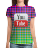 Заказать женскую футболку в Москве. Футболка с полной запечаткой (женская) YouTube от Jimmy Flash - готовые дизайны и нанесение принтов.