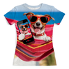 Заказать женскую футболку в Москве. Футболка с полной запечаткой (женская) Собака от Violet - готовые дизайны и нанесение принтов.