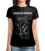 Заказать женскую футболку в Москве. Футболка с полной запечаткой (женская) Linkin Park от geekbox - готовые дизайны и нанесение принтов.