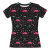 Заказать женскую футболку в Москве. Футболка с полной запечаткой (женская) Розовый фламинго от T-shirt print  - готовые дизайны и нанесение принтов.