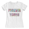 Заказать женскую футболку в Москве. Футболка с полной запечаткой (женская) Forever young от Antaya - готовые дизайны и нанесение принтов.