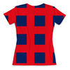 Заказать женскую футболку в Москве. Футболка с полной запечаткой (женская) Синие квадраты от THE_NISE  - готовые дизайны и нанесение принтов.