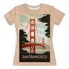 Заказать женскую футболку в Москве. Футболка с полной запечаткой (женская) Сан-Франциско от acidhouses - готовые дизайны и нанесение принтов.