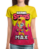 Заказать женскую футболку в Москве. Футболка с полной запечаткой (женская) BRAWL STARS MAX от geekbox - готовые дизайны и нанесение принтов.