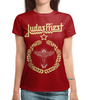 Заказать женскую футболку в Москве. Футболка с полной запечаткой (женская) Judas Priest от geekbox - готовые дизайны и нанесение принтов.