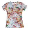 Заказать женскую футболку в Москве. Футболка с полной запечаткой (женская) Деньги от THE_NISE  - готовые дизайны и нанесение принтов.
