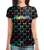 Заказать женскую футболку в Москве. Футболка с полной запечаткой (женская) Marshmello Fortnite от THE_NISE  - готовые дизайны и нанесение принтов.