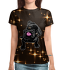 Заказать женскую футболку в Москве. Футболка с полной запечаткой (женская) Черный пес от THE_NISE  - готовые дизайны и нанесение принтов.