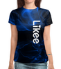 Заказать женскую футболку в Москве. Футболка с полной запечаткой (женская) Likee от THE_NISE  - готовые дизайны и нанесение принтов.