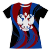 Заказать женскую футболку в Москве. Футболка с полной запечаткой (женская) Герб России от THE_NISE  - готовые дизайны и нанесение принтов.