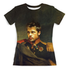 Заказать женскую футболку в Москве. Футболка с полной запечаткой (женская) Brad Pitt (1) от ПРИНТЫ ПЕЧАТЬ  - готовые дизайны и нанесение принтов.