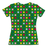 Заказать женскую футболку в Москве. Футболка с полной запечаткой (женская) Зеленый в горох от valezar - готовые дизайны и нанесение принтов.