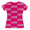 Заказать женскую футболку в Москве. Футболка с полной запечаткой (женская) LOVE LOVE от Jimmy Flash - готовые дизайны и нанесение принтов.