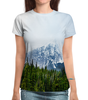 Заказать женскую футболку в Москве. Футболка с полной запечаткой (женская) Ледяная гора от THE_NISE  - готовые дизайны и нанесение принтов.