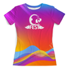 Заказать женскую футболку в Москве. Футболка с полной запечаткой (женская) Полный Q-FEST! от msnus - готовые дизайны и нанесение принтов.