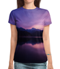 Заказать женскую футболку в Москве. Футболка с полной запечаткой (женская) Фиолетовый пейзаж от THE_NISE  - готовые дизайны и нанесение принтов.
