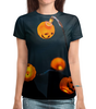 Заказать женскую футболку в Москве. Футболка с полной запечаткой (женская) Хэллоуин от FireFoxa - готовые дизайны и нанесение принтов.