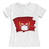 Заказать женскую футболку в Москве. Футболка с полной запечаткой (женская) Флэш (Коллекция: Герои носят маски) от GeekFox  - готовые дизайны и нанесение принтов.