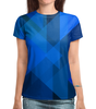 Заказать женскую футболку в Москве. Футболка с полной запечаткой (женская) Синий абстрактный от THE_NISE  - готовые дизайны и нанесение принтов.