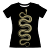 Заказать женскую футболку в Москве. Футболка с полной запечаткой (женская) Скелет змеи от Сакурана  - готовые дизайны и нанесение принтов.