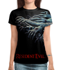 Заказать женскую футболку в Москве. Футболка с полной запечаткой (женская) Resident Evil от game-fan - готовые дизайны и нанесение принтов.