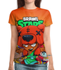 Заказать женскую футболку в Москве. Футболка с полной запечаткой (женская) BRAWL STARS NITA  от geekbox - готовые дизайны и нанесение принтов.