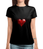 Заказать женскую футболку в Москве. Футболка с полной запечаткой (женская) Сердце от Fil6 - готовые дизайны и нанесение принтов.