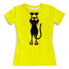 Заказать женскую футболку в Москве. Футболка с полной запечаткой (женская) кошка от queen  - готовые дизайны и нанесение принтов.