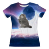 Заказать женскую футболку в Москве. Футболка с полной запечаткой (женская)  Кот в космосе от THE_NISE  - готовые дизайны и нанесение принтов.