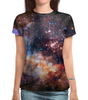 Заказать женскую футболку в Москве. Футболка с полной запечаткой (женская) Hubble от The Spaceway  - готовые дизайны и нанесение принтов.