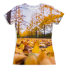 Заказать женскую футболку в Москве. Футболка с полной запечаткой (женская) Осень от THE_NISE  - готовые дизайны и нанесение принтов.