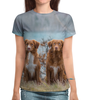 Заказать женскую футболку в Москве. Футболка с полной запечаткой (женская) собаки от THE_NISE  - готовые дизайны и нанесение принтов.