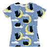 Заказать женскую футболку в Москве. Футболка с полной запечаткой (женская) Лунные коты от T-shirt print  - готовые дизайны и нанесение принтов.