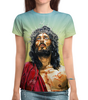 Заказать женскую футболку в Москве. Футболка с полной запечаткой (женская) Jesus Christ от balden - готовые дизайны и нанесение принтов.
