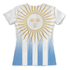 Заказать женскую футболку в Москве. Футболка с полной запечаткой (женская) Сборная Аргентины от geekbox - готовые дизайны и нанесение принтов.