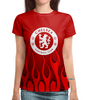 Заказать женскую футболку в Москве. Футболка с полной запечаткой (женская) Chelsea  от THE_NISE  - готовые дизайны и нанесение принтов.