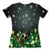 Заказать женскую футболку в Москве. Футболка с полной запечаткой (женская) Падающий снег от THE_NISE  - готовые дизайны и нанесение принтов.