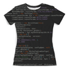 Заказать женскую футболку в Москве. Футболка с полной запечаткой (женская) Программный код от bd-art  - готовые дизайны и нанесение принтов.