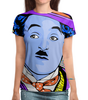 Заказать женскую футболку в Москве. Футболка с полной запечаткой (женская) Чарли Чаплин от THE_NISE  - готовые дизайны и нанесение принтов.